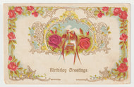 Birthday Greetings - Vintage Original Postcard # 1908 - Post Marked July 2, 1908