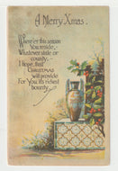 A Merry Xmas (Poem) - Vintage Original Postcard # 1919 - Post Marked December 23, 1919 - VG