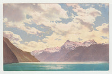 Load image into Gallery viewer, Scenic Mountains and Lake in Switzerland - Art - Painting - Vintage Original Postcard # 1923 - New - 1950's
