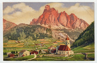Church in the Valley in Switzerland - Art - Painting - Vintage Original Postcard # 1926 - New - 1950's