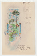 Greetings for a Very Happy Birthday - Vintage Original Postcard # 1953 - Post Marked July 16, 1923 - VG