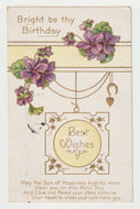 Bright By Thy Birthday - Best Wishes - Vintage Original Postcard # 1961 - Post Marked May 10, 1910 - VG
