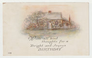 Bright and Joyous Birthday - Vintage Original Postcard # 1966 - Post Marked January 29, 1927