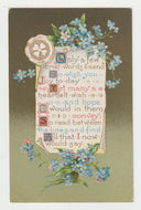 Only A Few Brief Words (Friendship) - Vintage Original Postcard # 1974 - New - Early 1900's - VG