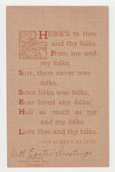 'Here's to Thee' (Easter Greetings) - Vintage Original Postcard # 1979 - Post Marked April 13, 1911 - VG