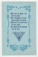 'My Pen is Poor...' (Humour to a Teacher) - Vintage Original Postcard # 1979 - Post Marked June 18, 1913 - VG
