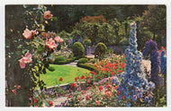Butchart Gardens, Victoria, British Columbia, Canada - Vintage Original Postcard # 2040 - Post Marked October 10, 1983 - VG