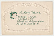 A Merry Christmas Vintage Original Postcard # 2069 - Post Marked December 22, 1914 - VG
