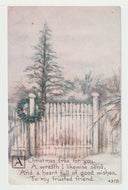 A Christmas Tree (Greetings) Vintage Original Postcard # 2072 - Post Marked 1918 - VG