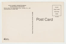 Load image into Gallery viewer, USS Claude V. Ricketts Missile Destroyer, Camden, New Jersey, USA - Vintage Original Postcard # 2141 - New - 1970's - NM

