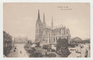 Cologne Cathedral and Courtyard, Germany Vintage Original Postcard # 2170 - 1960's - VG