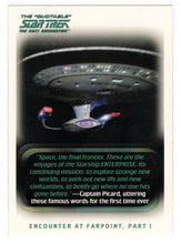 Load image into Gallery viewer, Encounter at Farpoint (Trading Card) Star Trek TNG The Quotable - 2005 Rittenhouse Archives # 1 - Mint
