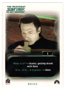 Encounter at Farpoint (Trading Card) Star Trek TNG The Quotable - 2005 Rittenhouse Archives # 1 - Mint