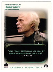 Encounter at Farpoint (Trading Card) Star Trek TNG The Quotable - 2005 Rittenhouse Archives # 2 - Mint