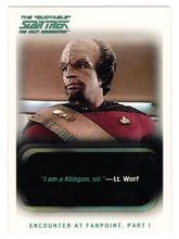 Load image into Gallery viewer, Encounter at Farpoint (Trading Card) Star Trek TNG The Quotable - 2005 Rittenhouse Archives # 3 - Mint
