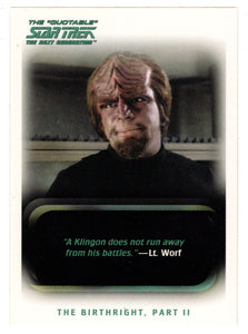 The Birthright (Trading Card) Star Trek TNG The Quotable - 2005 Rittenhouse Archives # 20 - Mint