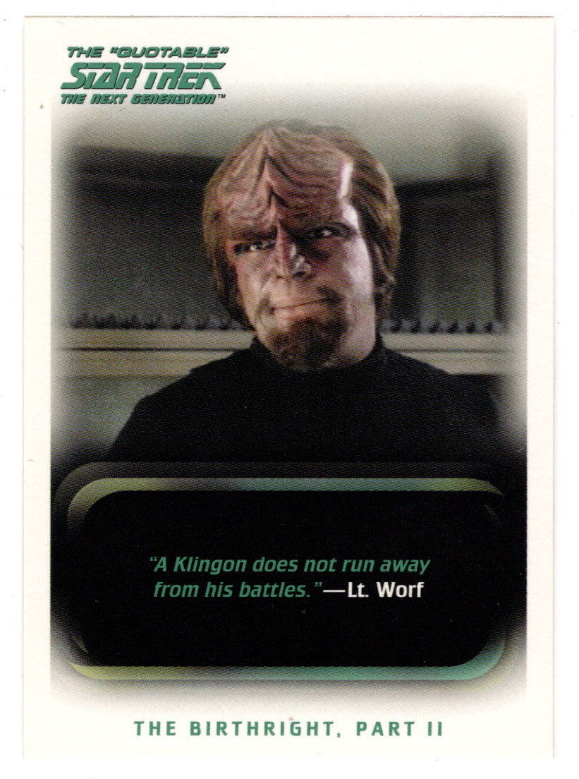 The Birthright (Trading Card) Star Trek TNG The Quotable - 2005 Rittenhouse Archives # 20 - Mint