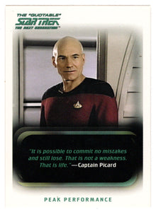 Peak Performance (Trading Card) Star Trek TNG The Quotable - 2005 Rittenhouse Archives # 23 - Mint