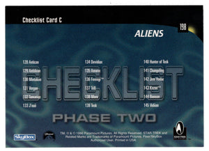 Checklist C Aliens (Trading Card) - 30 Years of Star Trek - Phase Two - 1996 Skybox # 198 - Mint