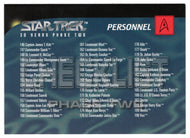 Checklist D Personnel (Trading Card) - 30 Years of Star Trek - Phase Two - 1996 Skybox # 199 - Mint