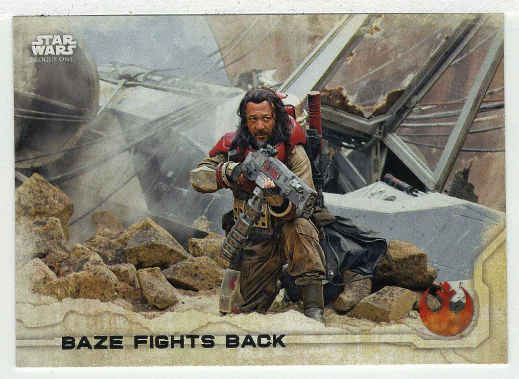 Baze Fights Back (Trading Card) - Star Wars - A Star Wars Story Series 1 : Rogue One - 2016 Topps # 28 - Mint
