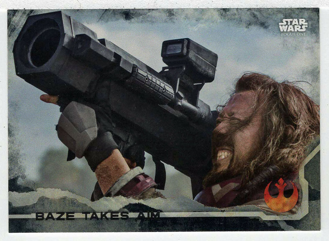 Baze Takes Aim (Trading Card) - Star Wars - A Star Wars Story Series 1 : Rogue One BLACK - 2016 Topps # 76 - Mint