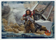 Baze Fights Back (Trading Card) - Star Wars - A Star Wars Story Series 1 : Rogue One BLUE - 2016 Topps # 28 - Mint