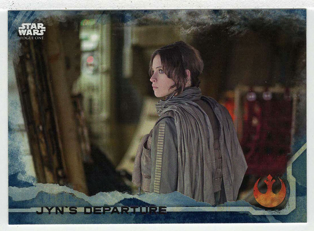 Jyn's Departure (Trading Card) - Star Wars - A Star Wars Story Series 1 : Rogue One BLUE - 2016 Topps # 51 - Mint