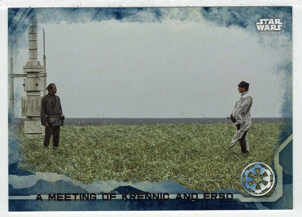 A Meeting of Krennic and Erso (Trading Card) - Star Wars - A Star Wars Story Series 1 : Rogue One BLUE - 2016 Topps # 66 - Mint