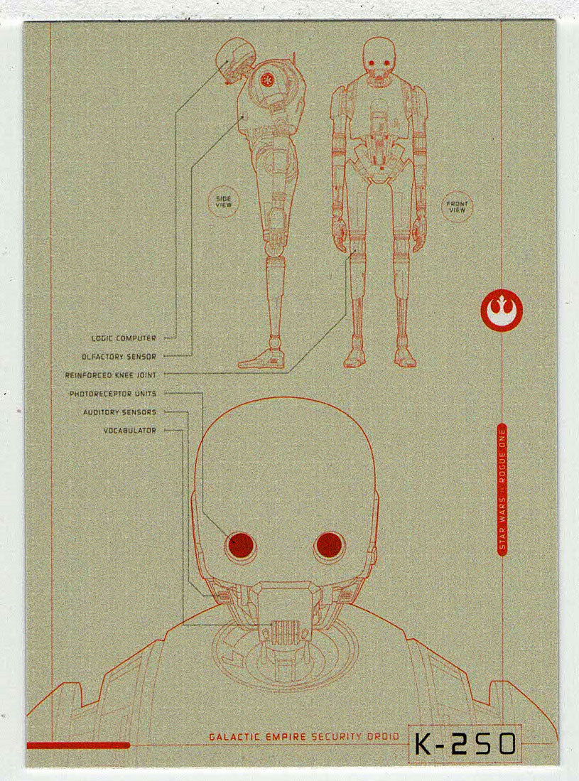 K-2SO - Blueprints of Ships and Vehicles (Trading Card) - Star Wars - A Star Wars Story Series 1 : Rogue One - 2016 Topps # BP2 - Mint