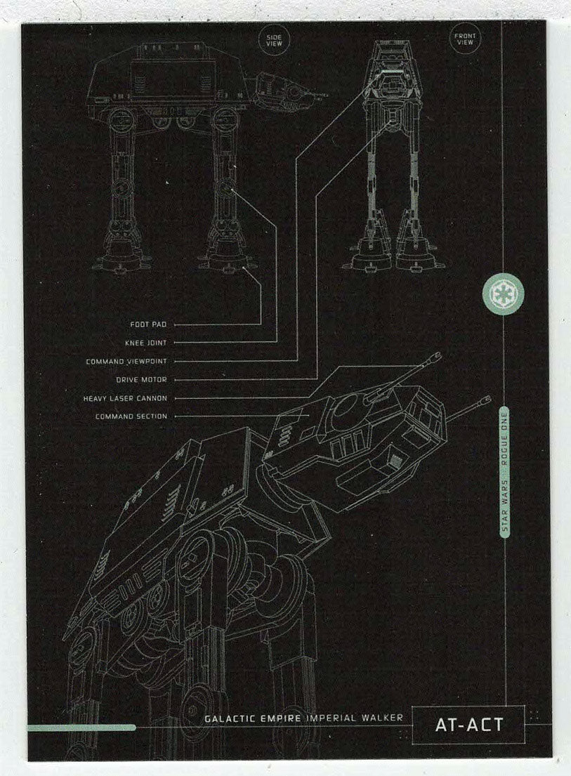 At-ACT - Blueprints of Ships and Vehicles (Trading Card) - Star Wars - A Star Wars Story Series 1 : Rogue One - 2016 Topps # BP6 - Mint