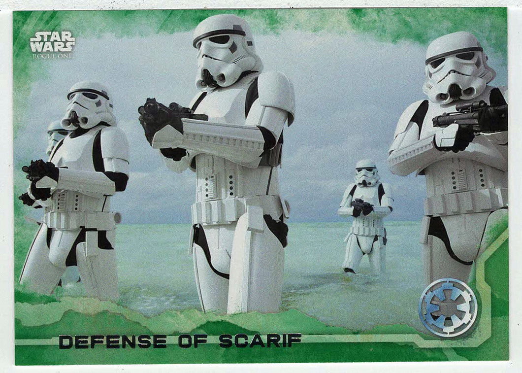 Defense of Scarif (Trading Card) - Star Wars - A Star Wars Story Series 1 : Rogue One GREEN - 2016 Topps # 26 - Mint
