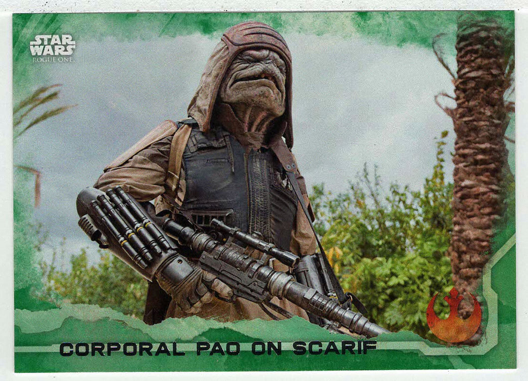 Corporal Pao on Scarif (Trading Card) - Star Wars - A Star Wars Story Series 1 : Rogue One GREEN - 2016 Topps # 34 - Mint