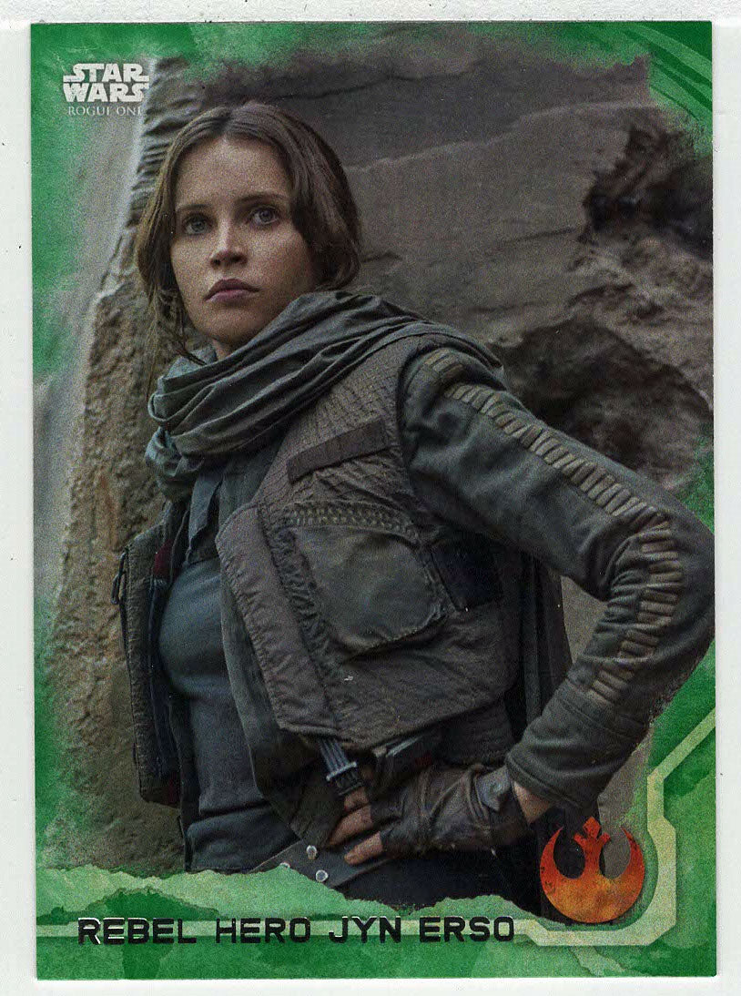 Rebel Hero Jyn Erso (Trading Card) - Star Wars - A Star Wars Story Series 1 : Rogue One GREEN - 2016 Topps # 46 - Mint