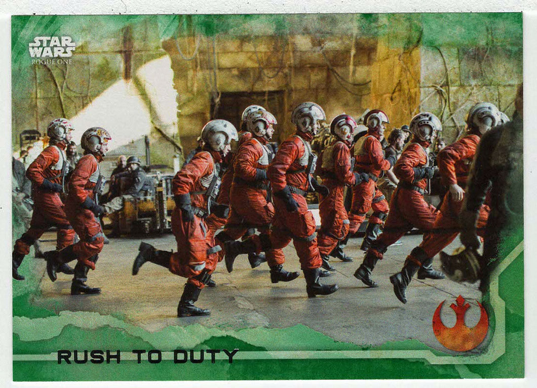 Rush to Duty (Trading Card) - Star Wars - A Star Wars Story Series 1 : Rogue One GREEN - 2016 Topps # 61 - Mint