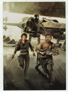 Jyn, K2-SO, Cassian Run from Ship - Montages (Trading Card) - Star Wars - A Star Wars Story Series 1 : Rogue One - 2016 Topps # M4 - Mint