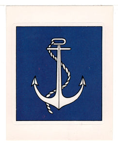 Anchor and Rope in White (Trading Card - Sticker) Figurine Super Stickers - 1979 Panini - Mint