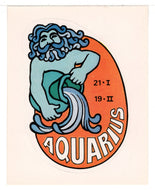 Zodiac Signs - Aquarius (Trading Card - Sticker) Figurine Super Stickers - 1979 Panini - Mint