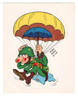 GI Parachuting (Trading Card - Sticker) Figurine Super Stickers - 1979 Panini - Mint