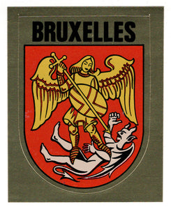 Brussels Coat of Arms - Gold (Trading Card - Sticker) Figurine Super Stickers - 1979 Panini - Mint