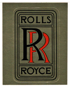 Automobile Manufacturers - Rolls Royce - Gold (Trading Card - Sticker) Figurine Super Stickers - 1979 Panini - Mint