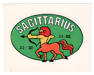 Zodiac Signs - Sagittarius (Trading Card - Sticker) Figurine Super Stickers - 1979 Panini - Mint