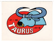 Zodiac Signs - Taurus (Trading Card - Sticker) Figurine Super Stickers - 1979 Panini - Mint