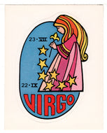 Zodiac Signs - Virgo (Trading Card - Sticker) Figurine Super Stickers - 1979 Panini - Mint