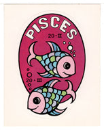 Zodiac Signs - Pisces (Trading Card - Sticker) Figurine Super Stickers - 1979 Panini - Mint