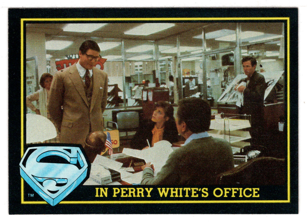 In Perry White's Office (Trading Card) - Superman III - 1983 Topps # 11 - Mint