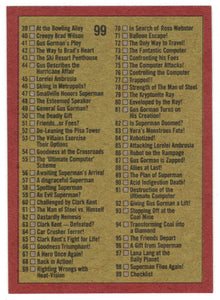 Checklist (Trading Card) - Superman III - 1983 Topps # 99 - Mint