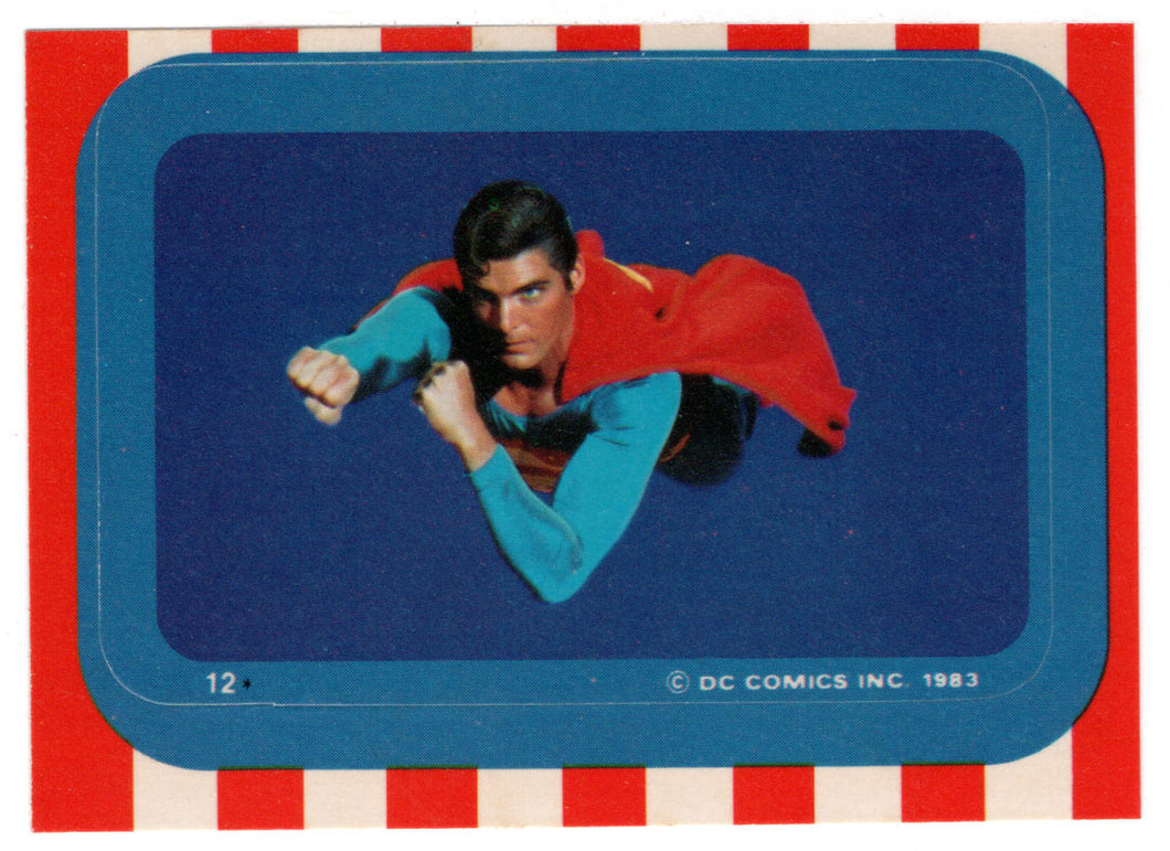 Superman Flying - Stickers (Trading Card) - Superman III - 1983 Topps # 12 - Mint