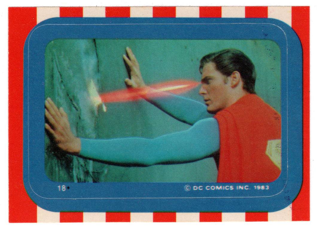 Righting Wrongs with Heat-Vision - Stickers (Trading Card) - Superman III - 1983 Topps # 18 - Mint