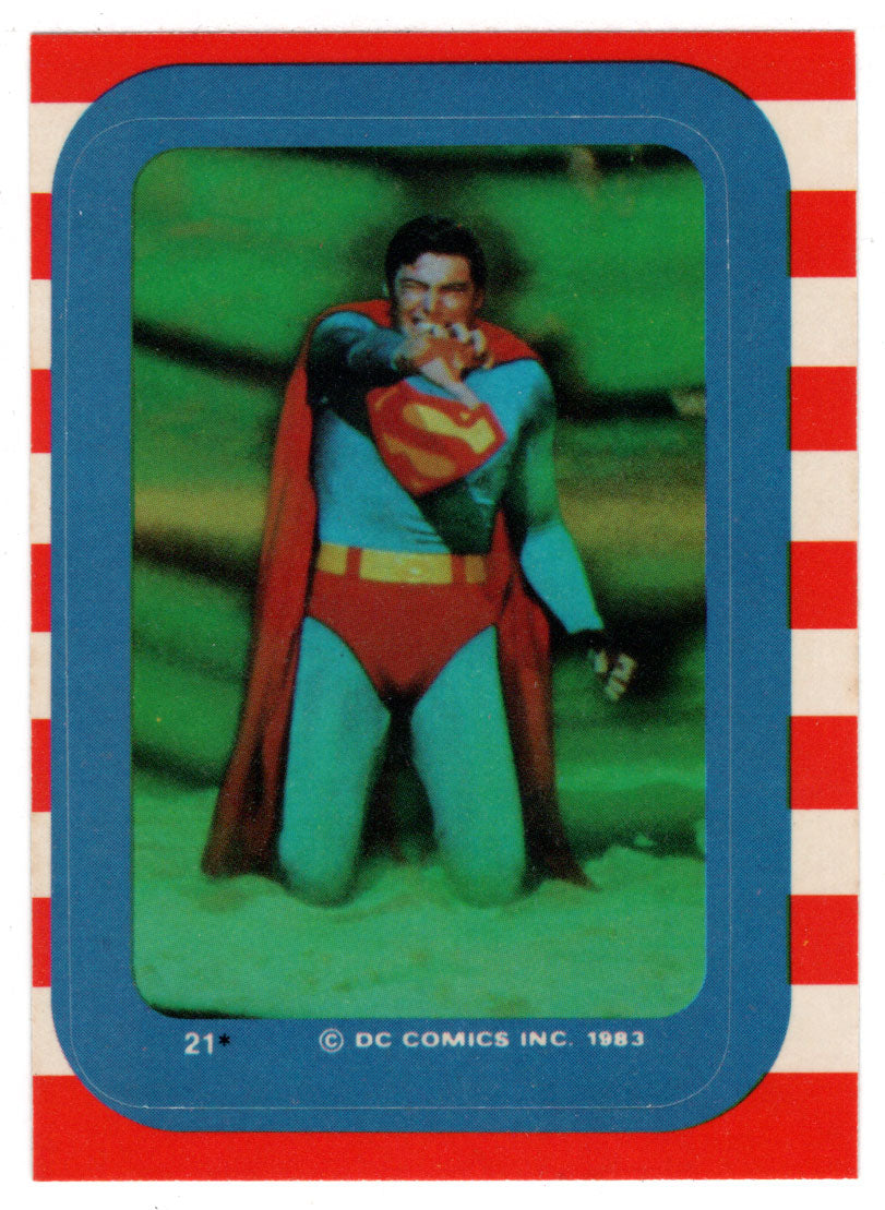 Enveloped by The Ray! - Stickers (Trading Card) - Superman III - 1983 Topps # 21 - Mint